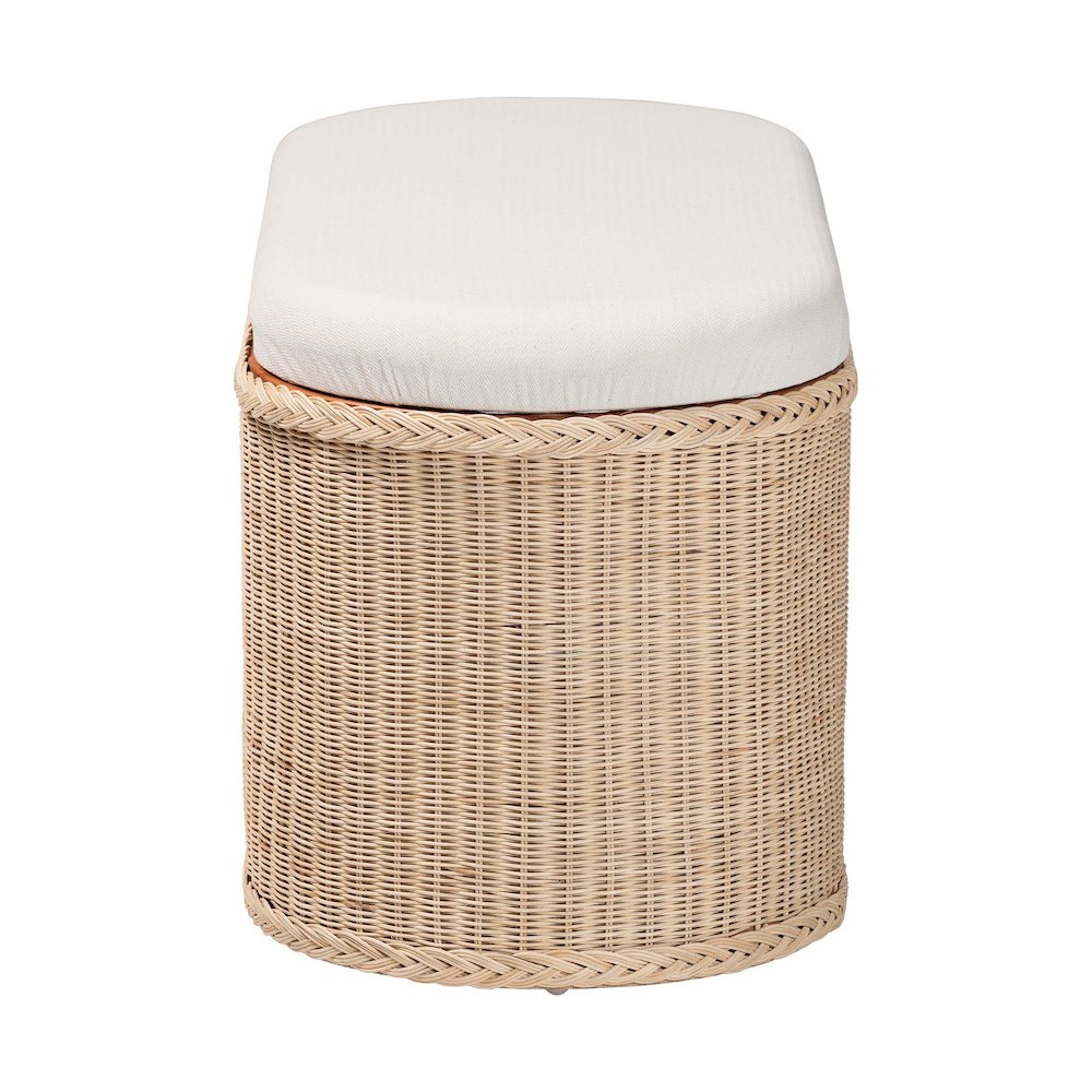 Barid Braided Natural Rattan Storage Bench. Picture 4