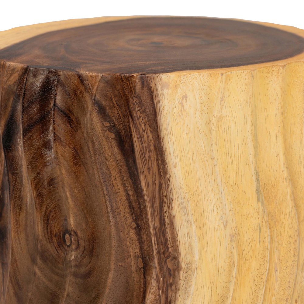 Fuchsia Hand-carved Suar Wood Side Table. Picture 3
