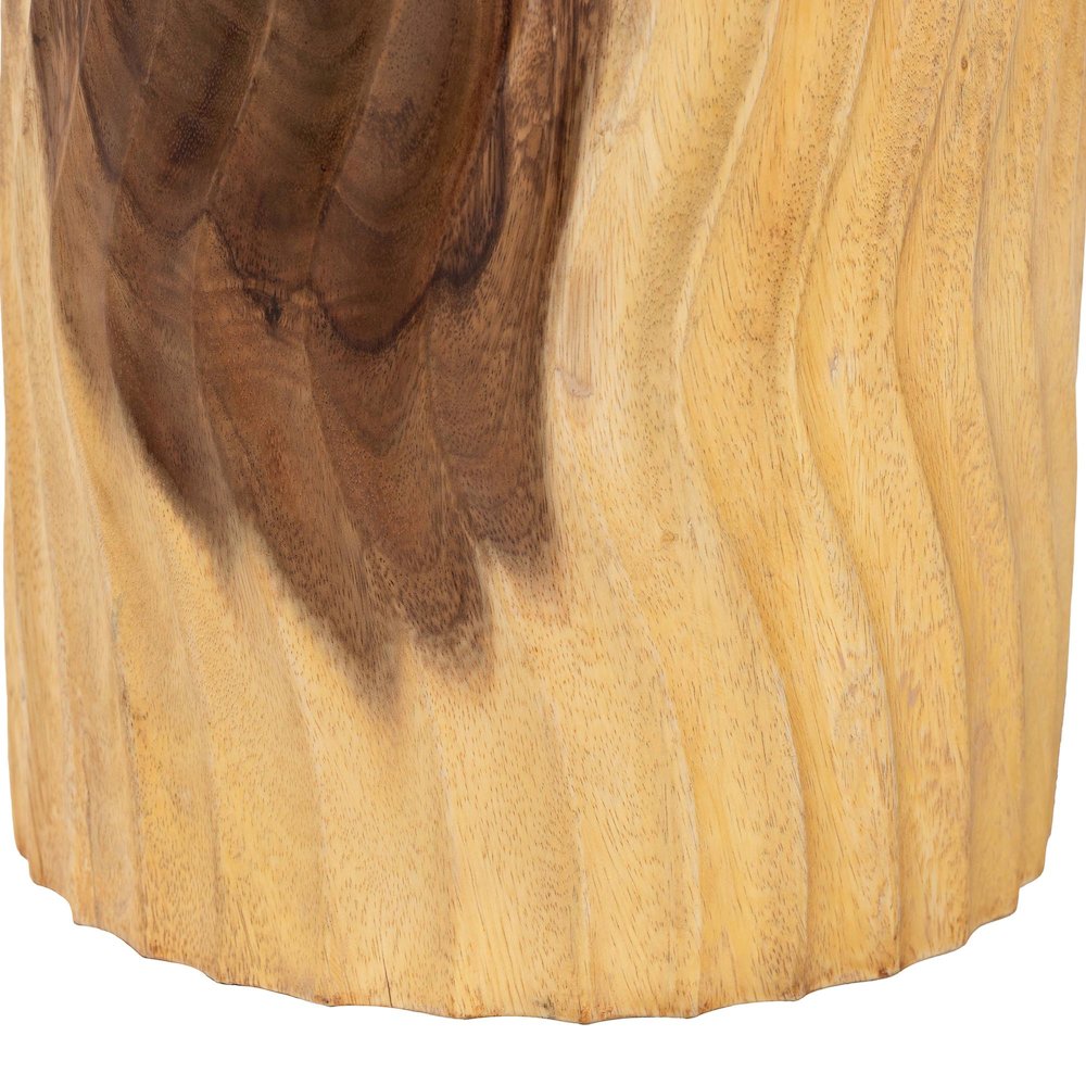 Fuchsia Hand-carved Suar Wood Side Table. Picture 4