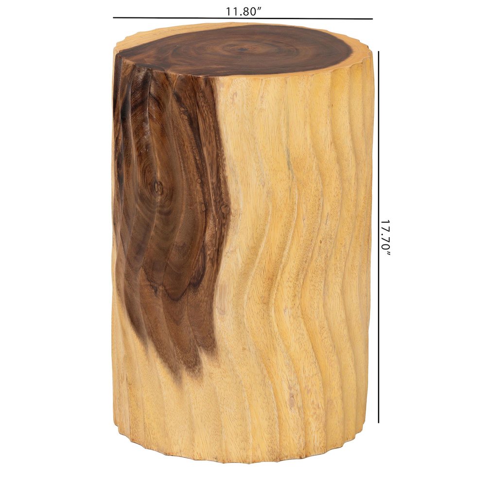 Fuchsia Hand-carved Suar Wood Side Table. Picture 9