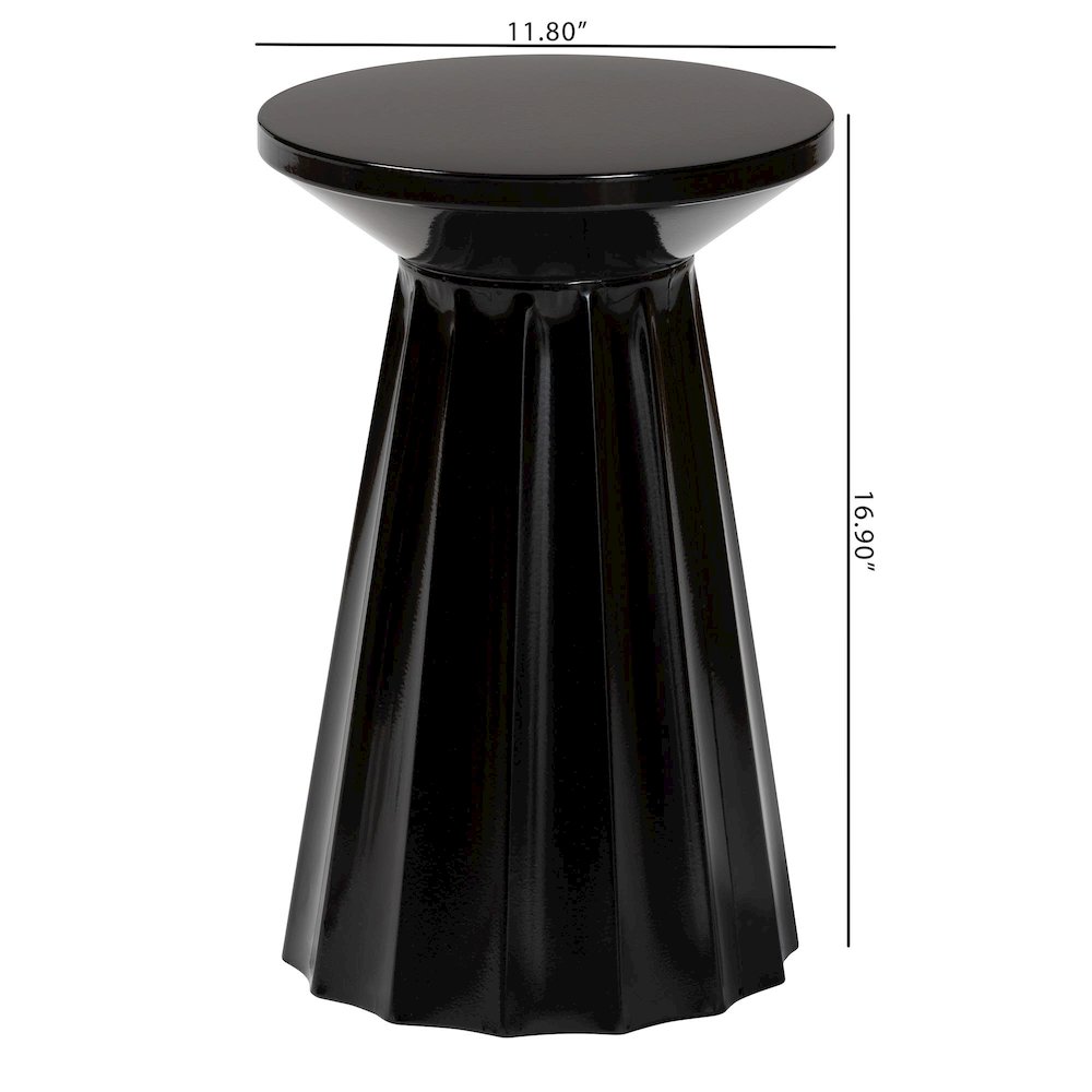 Ulmer Metal Scalloped Side Table - Modern Round Accent Table. Picture 8