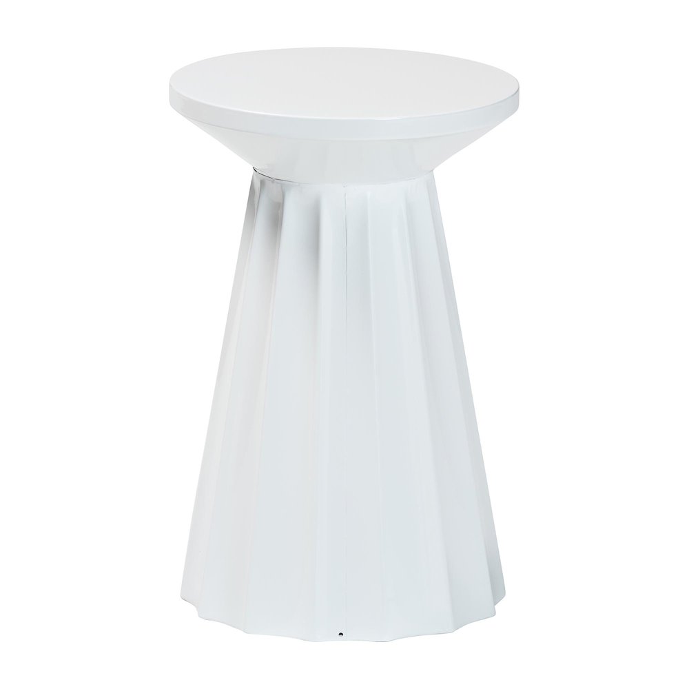 Ulmer Metal Scalloped Side Table - Modern Round Accent Table. Picture 1