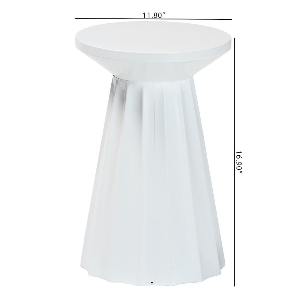 Ulmer Metal Scalloped Side Table - Modern Round Accent Table. Picture 8