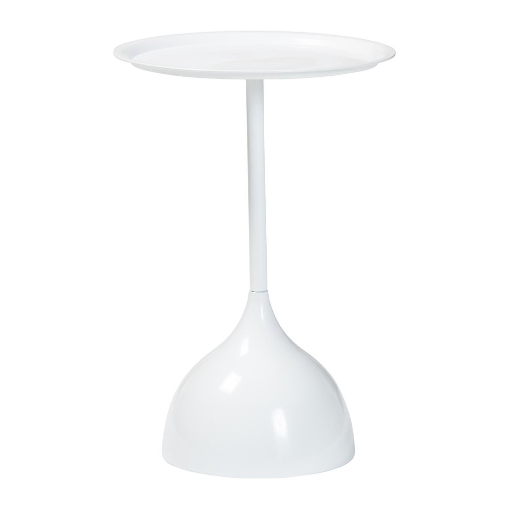Webb White Metal Pedestal Side Table - Modern Accent Table. Picture 1