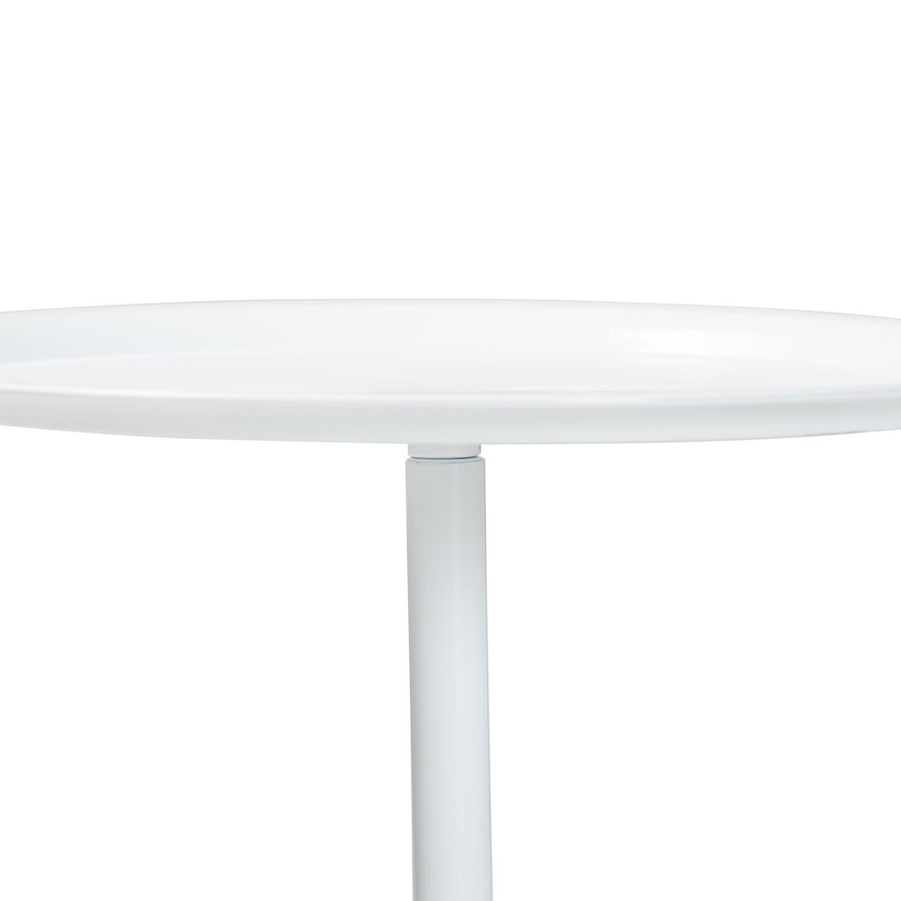 Webb White Metal Pedestal Side Table - Modern Accent Table. Picture 2