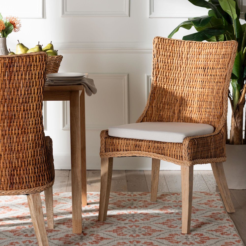 Derris Natural Rattan Dining Chair. Picture 8