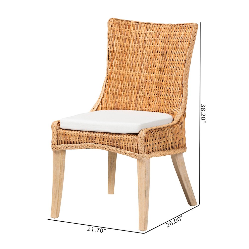 Derris Natural Rattan Dining Chair. Picture 9