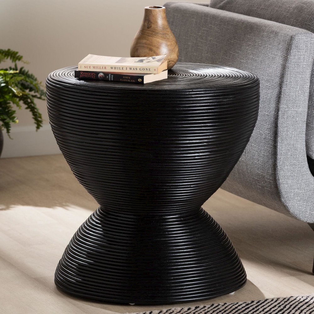 Tokyo Laminated Natural Rattan Side Table. Picture 6