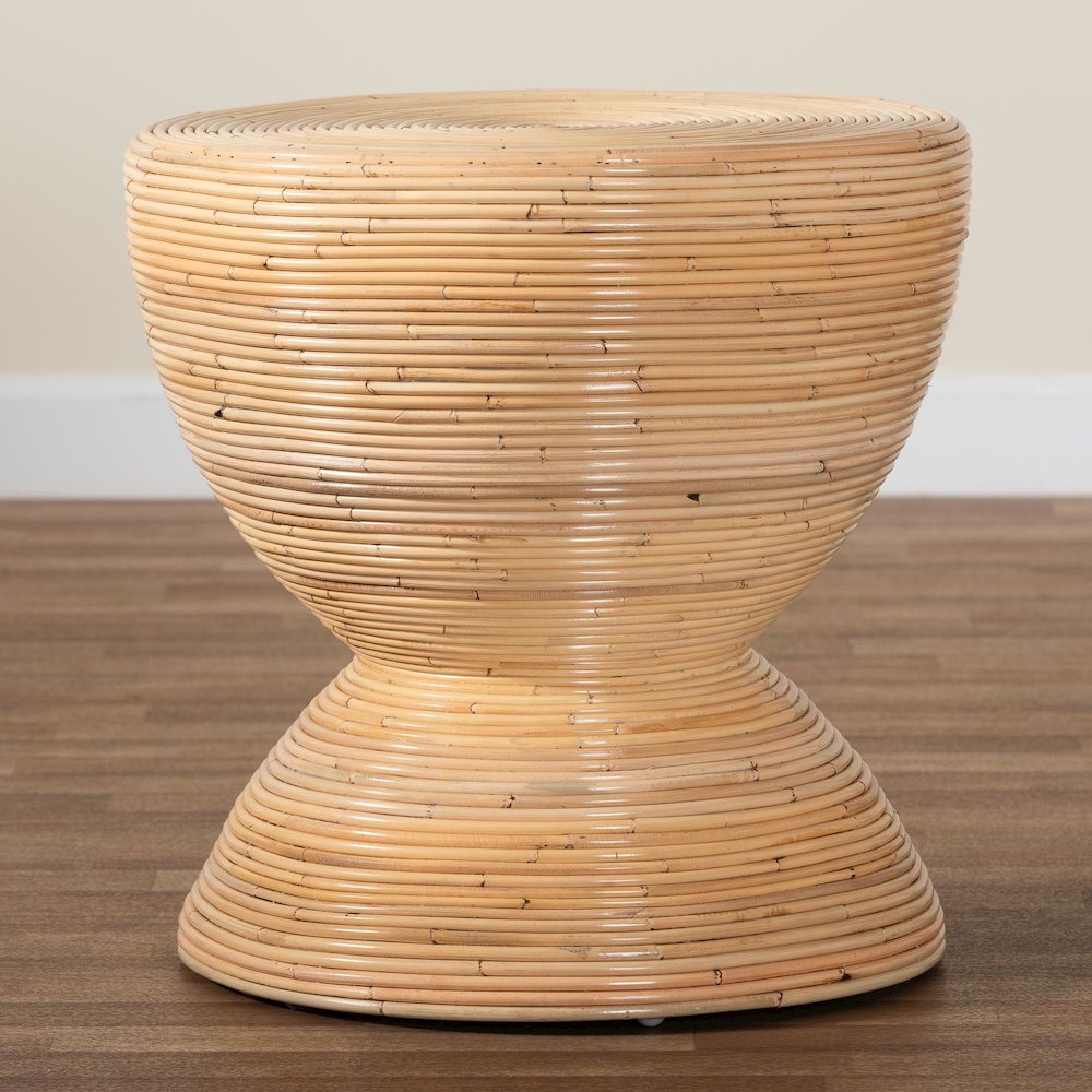 Tokyo Laminated Natural Rattan Side Table. Picture 7