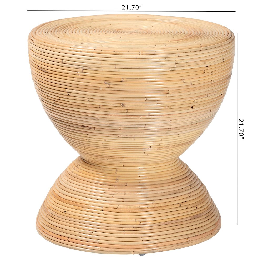 Tokyo Laminated Natural Rattan Side Table. Picture 8