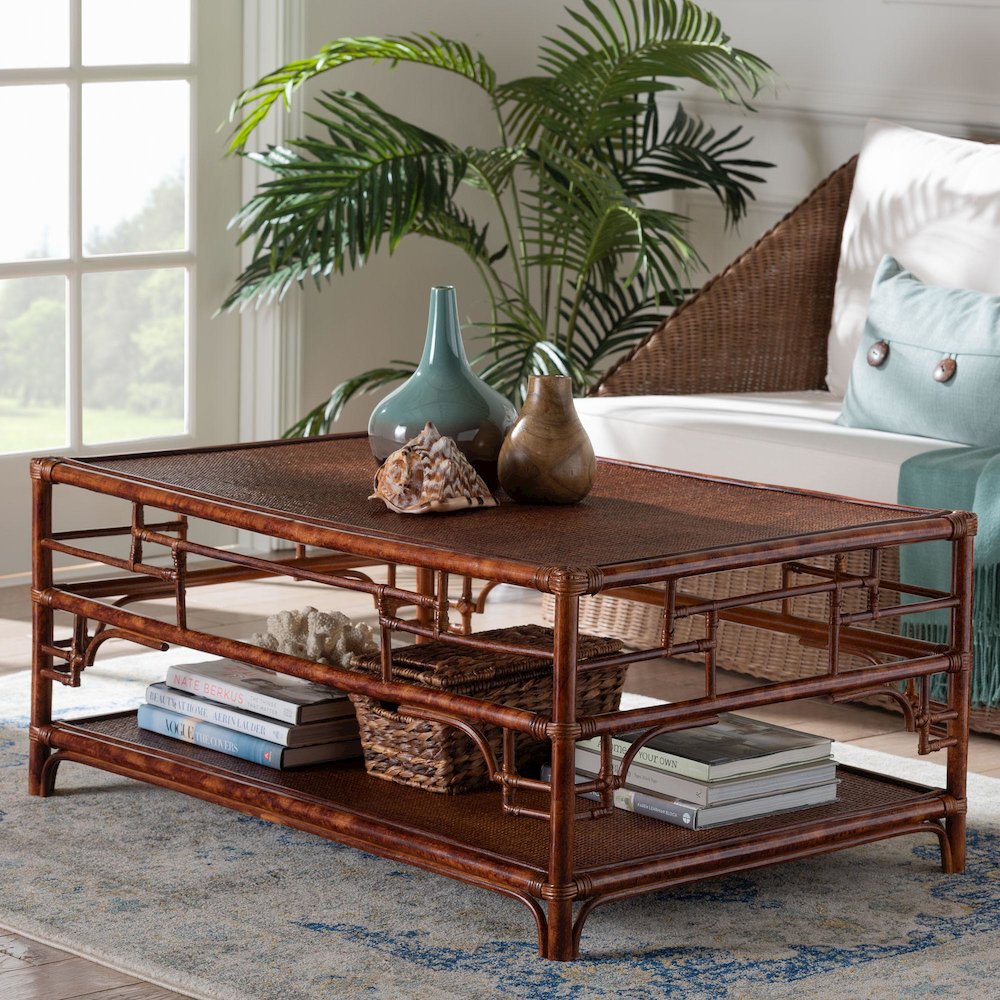 Sebalio Tortoise Natural Rattan Coffee Table. Picture 7