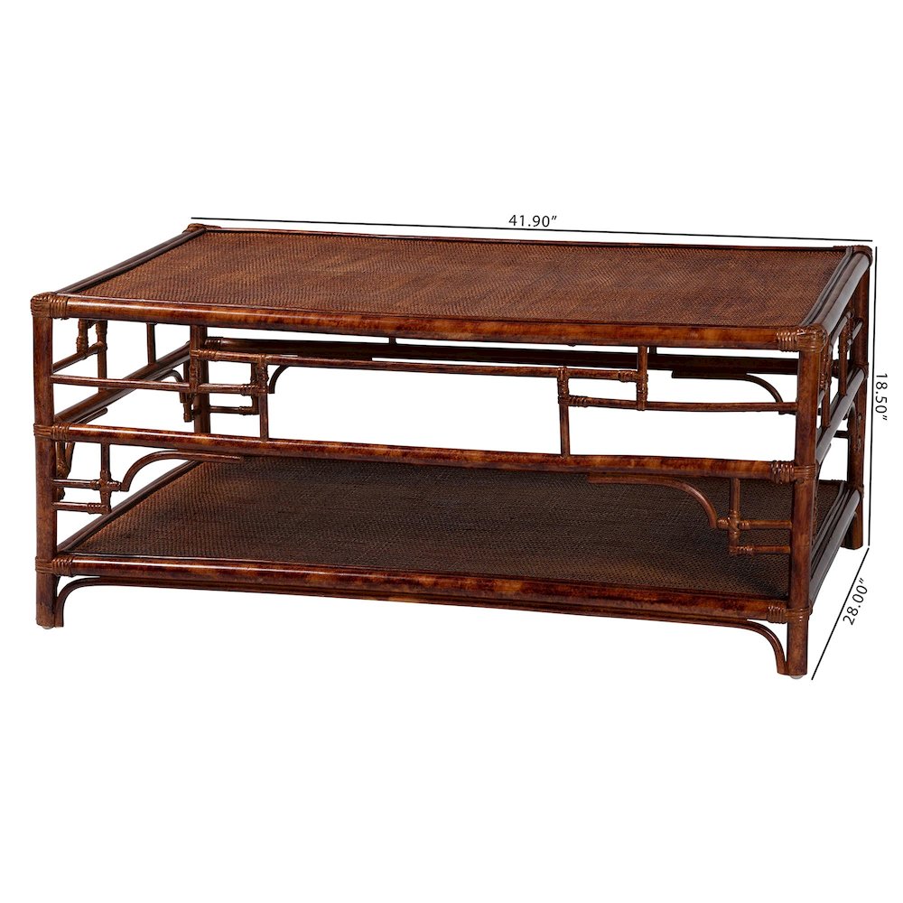 Sebalio Tortoise Natural Rattan Coffee Table. Picture 9