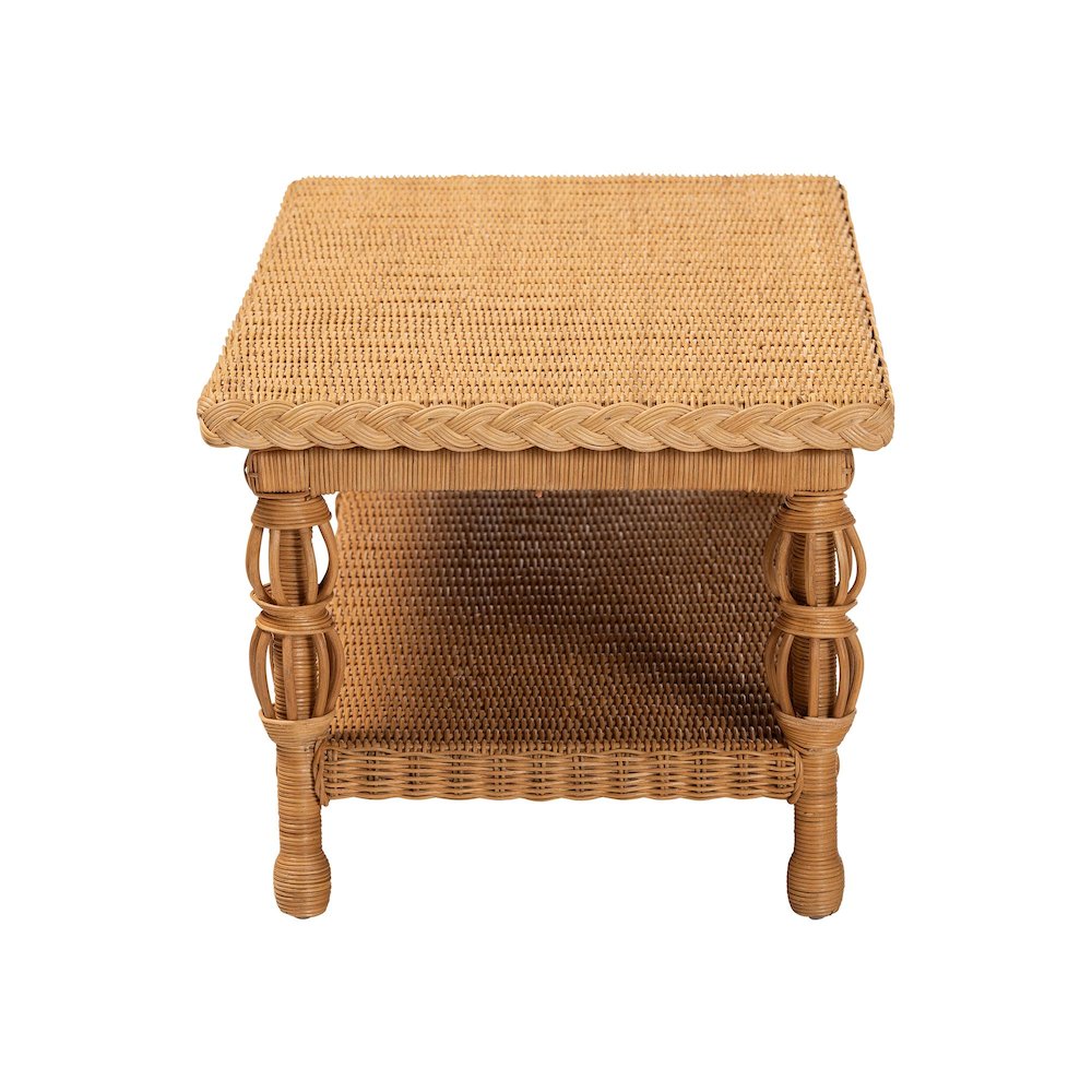 Dolby Natural Rattan Coffee Table - Handwoven Wicker Accent Table. Picture 3