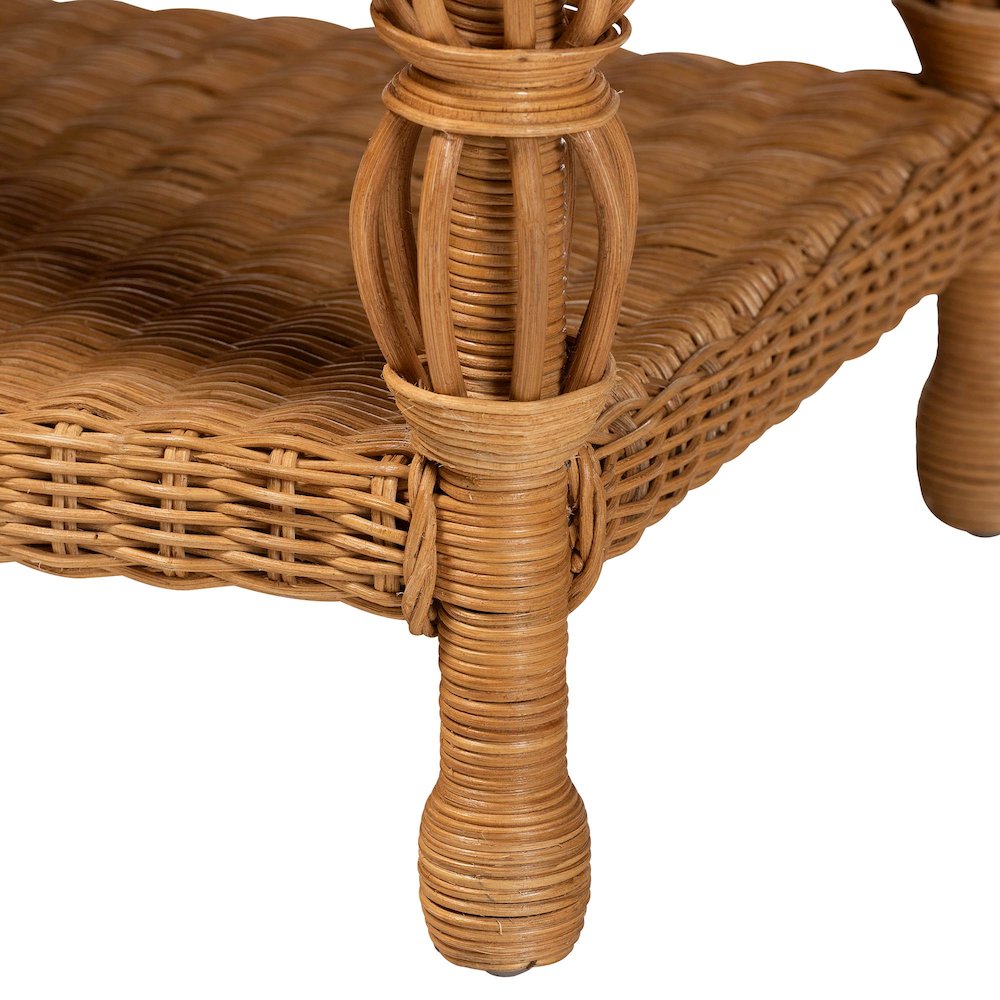 Dolby Natural Rattan Coffee Table - Handwoven Wicker Accent Table. Picture 5