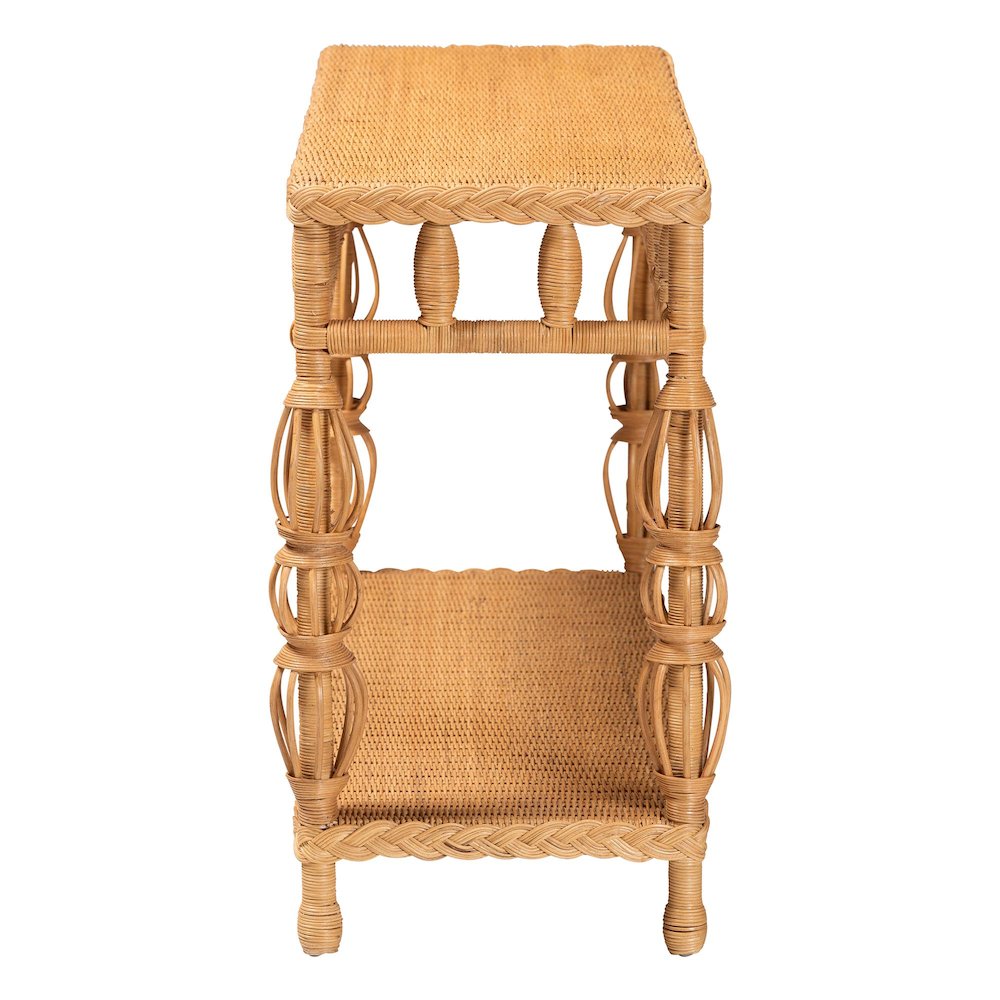 Natural Rattan Console Table - Handwoven Wicker Accent Table. Picture 3