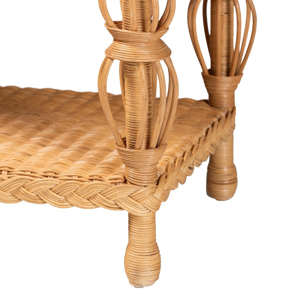 Natural Rattan Console Table - Handwoven Wicker Accent Table. Picture 5