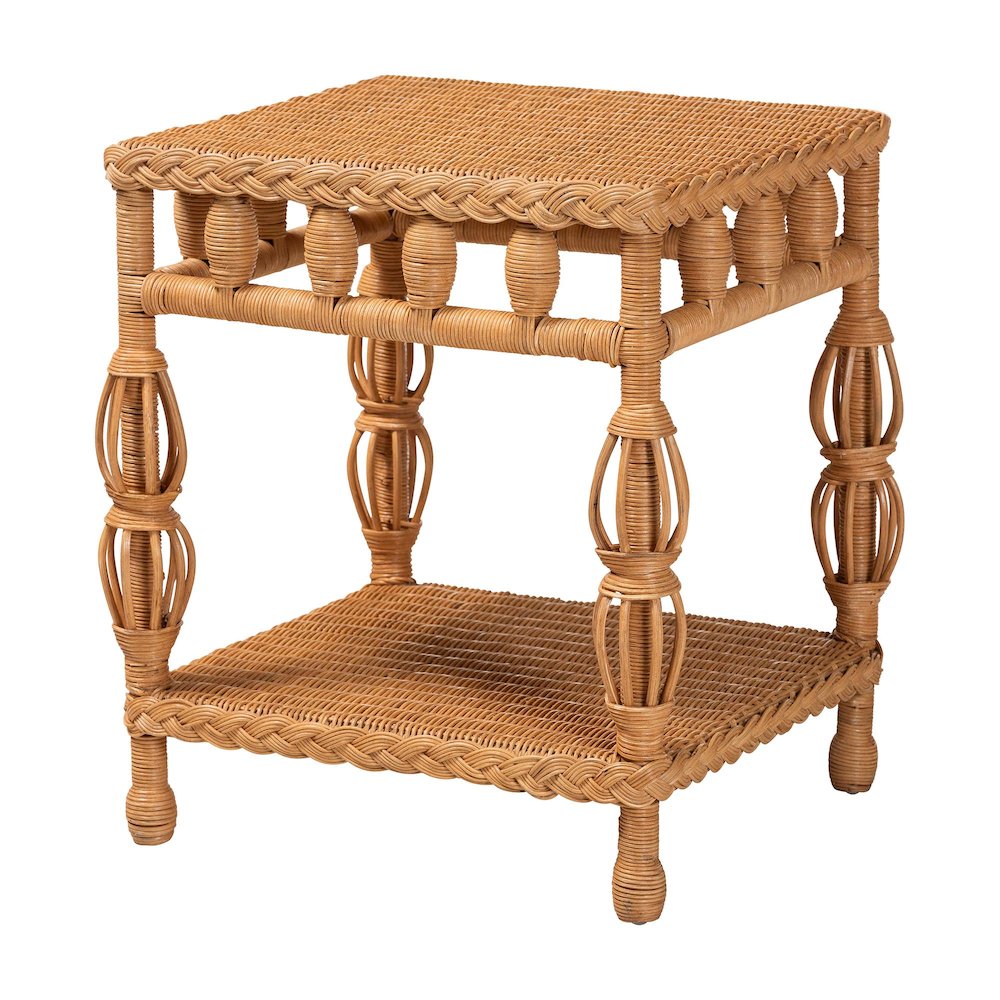 Dolby Natural Rattan End Table - Handwoven Wicker Side Table. Picture 2