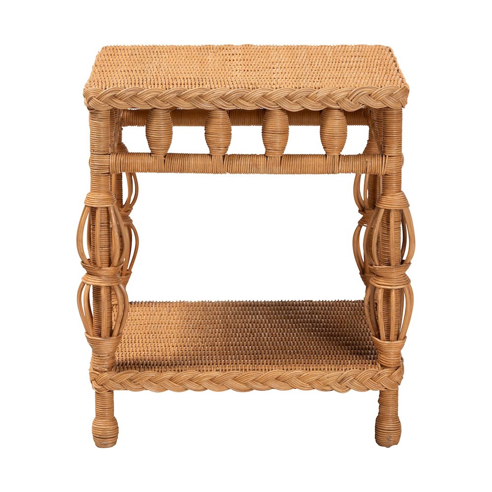 Dolby Natural Rattan End Table - Handwoven Wicker Side Table. Picture 1