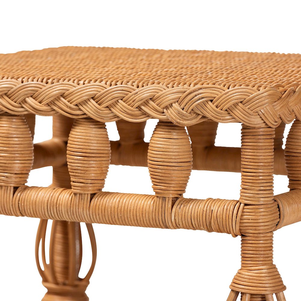Dolby Natural Rattan End Table - Handwoven Wicker Side Table. Picture 4