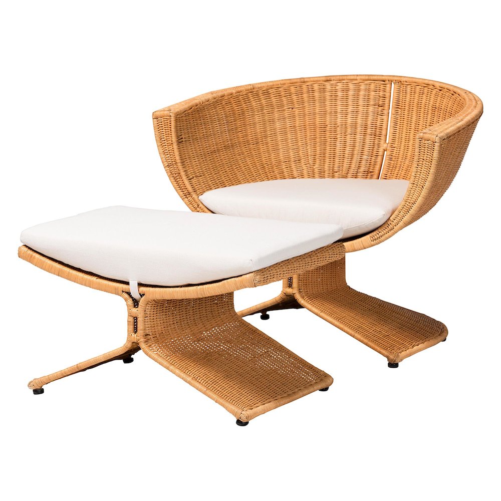 Natural Rattan 2-Piece Living Room Set - Handwoven Wicker Accent Seating. Picture 1