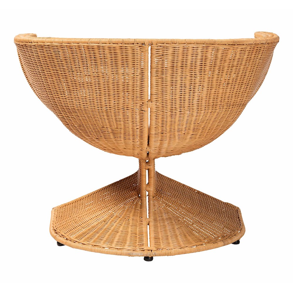 Natural Rattan Lounge Chair - Handwoven Wicker Accent Seating. Picture 4