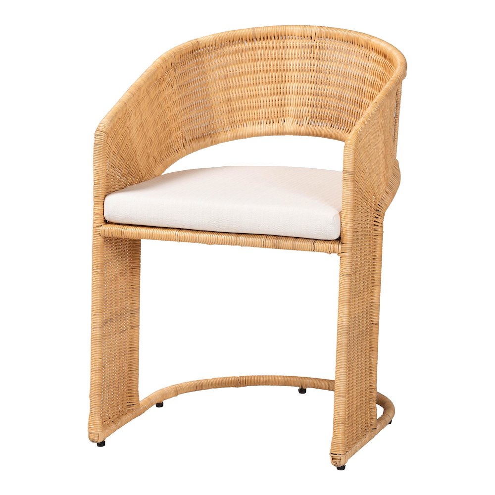 Palm Bohemian Light Honey Rattan Dining Chair. Picture 1