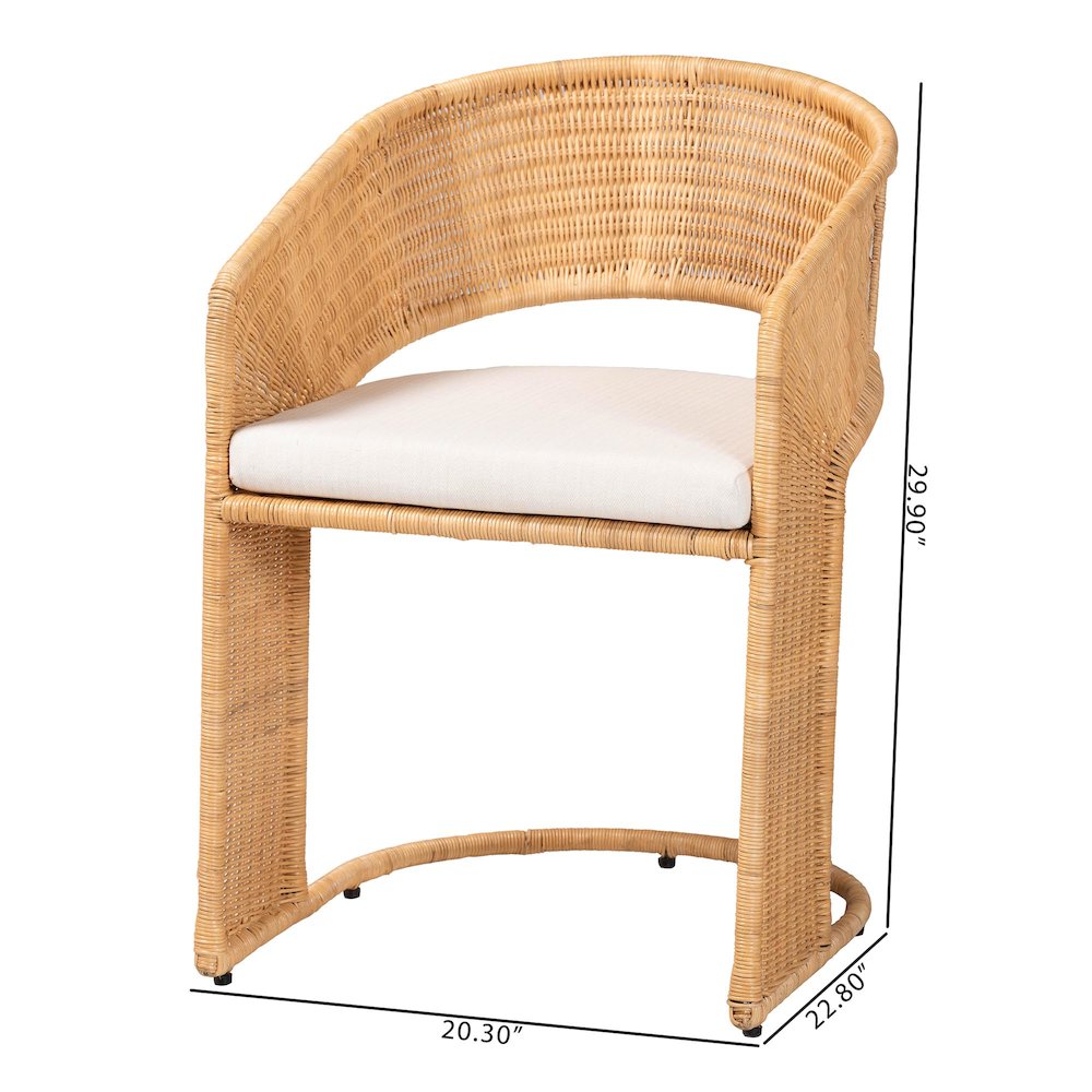 Palm Bohemian Light Honey Rattan Dining Chair. Picture 10