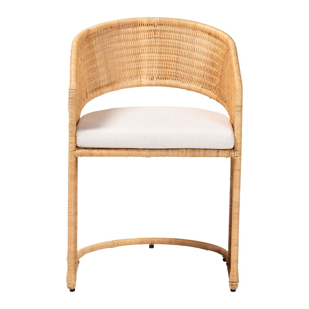 Palm Bohemian Light Honey Rattan Dining Chair. Picture 2