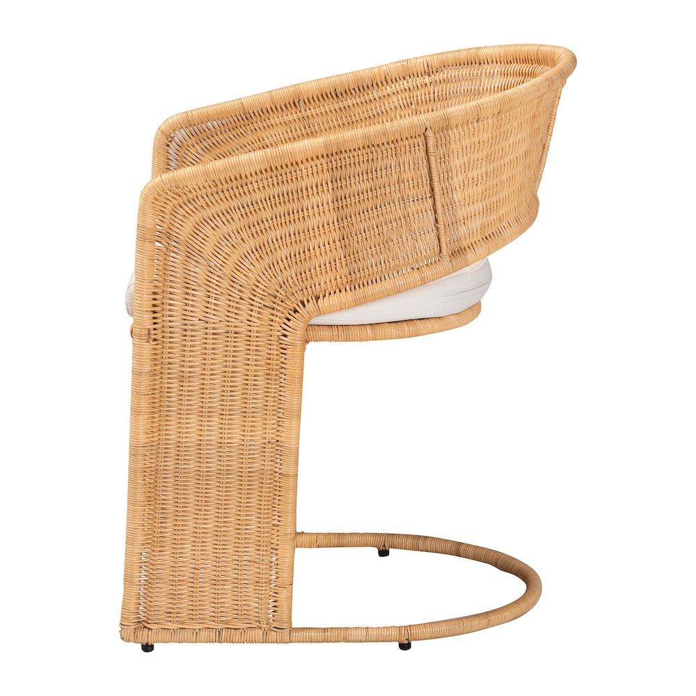 Palm Bohemian Light Honey Rattan Dining Chair. Picture 3