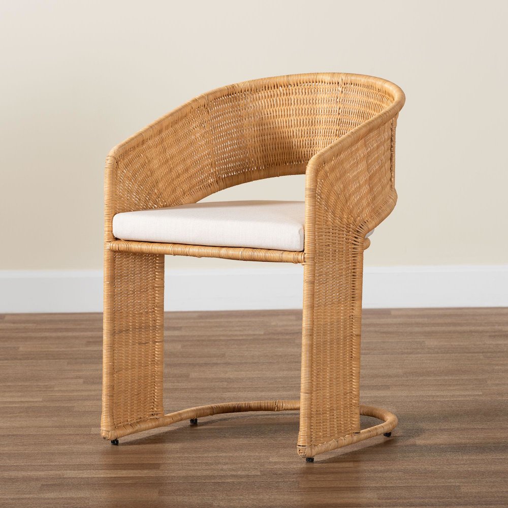 Palm Bohemian Light Honey Rattan Dining Chair. Picture 9