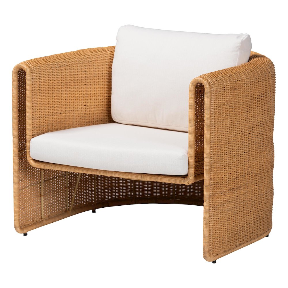 Natural Rattan 3-Piece Living Room Set - Lounge Sofa and Armchairs. Picture 2