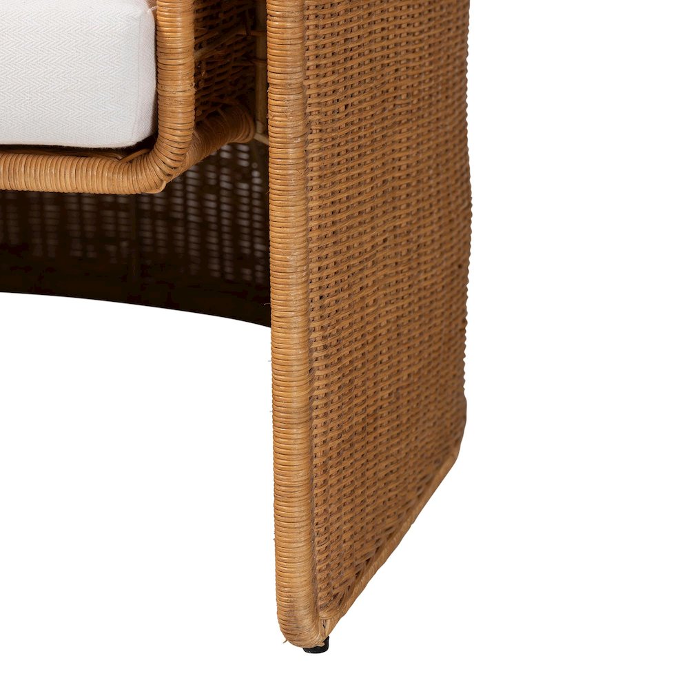 Natural Rattan Sofa with Cushion - Handwoven 3-Seater Couch. Picture 5