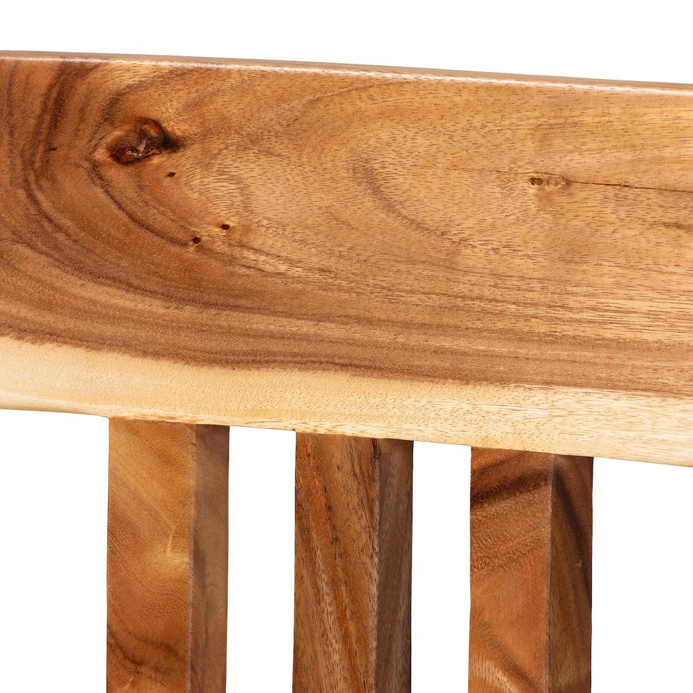 Luli Suar Wood Bar Stool - Handcrafted Solid Wood Stool. Picture 5