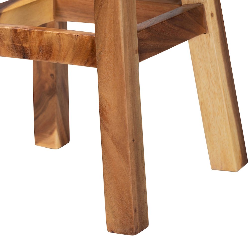 Luli Suar Wood Bar Stool - Handcrafted Solid Wood Stool. Picture 6
