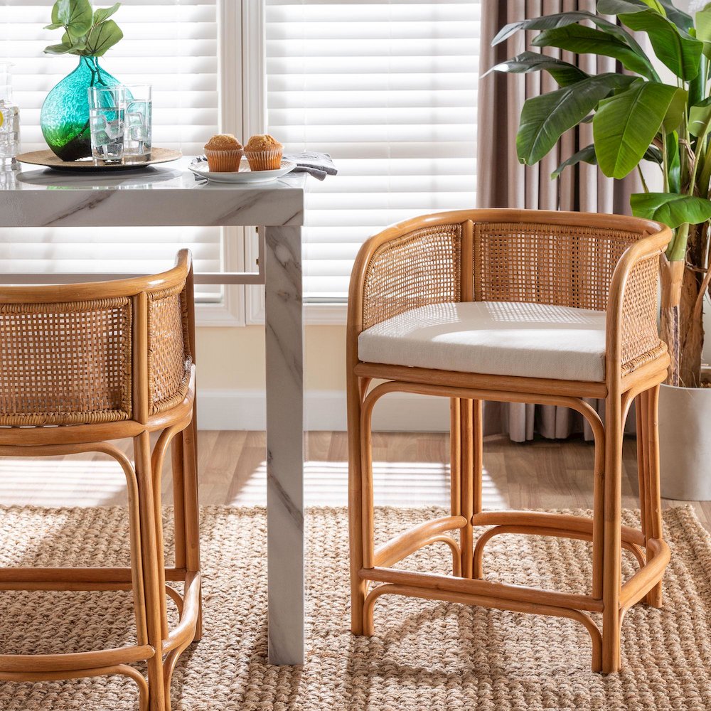 Aria Natural Rattan Counter Stool. Picture 8