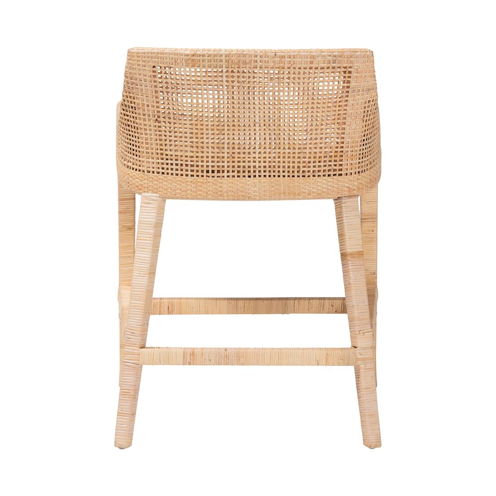 Natural Rattan Counter Stool - Handcrafted Wingback Counter Chair. Picture 4
