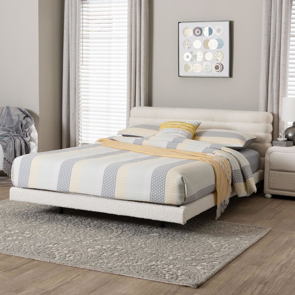 Baxton Studio Alfie Boucle Floating Bed. Picture 6