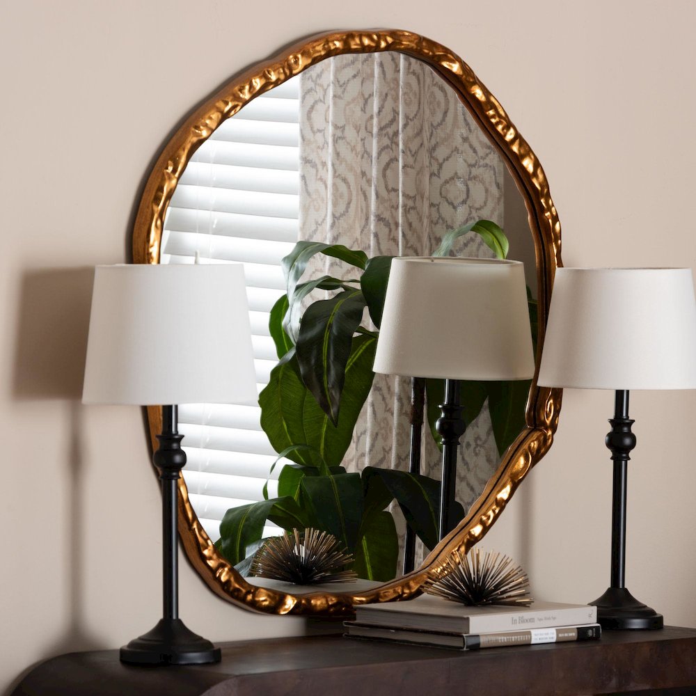 Baxton Studio Urania Wall Mirror - Irregular Shape Accent Mirror. Picture 3