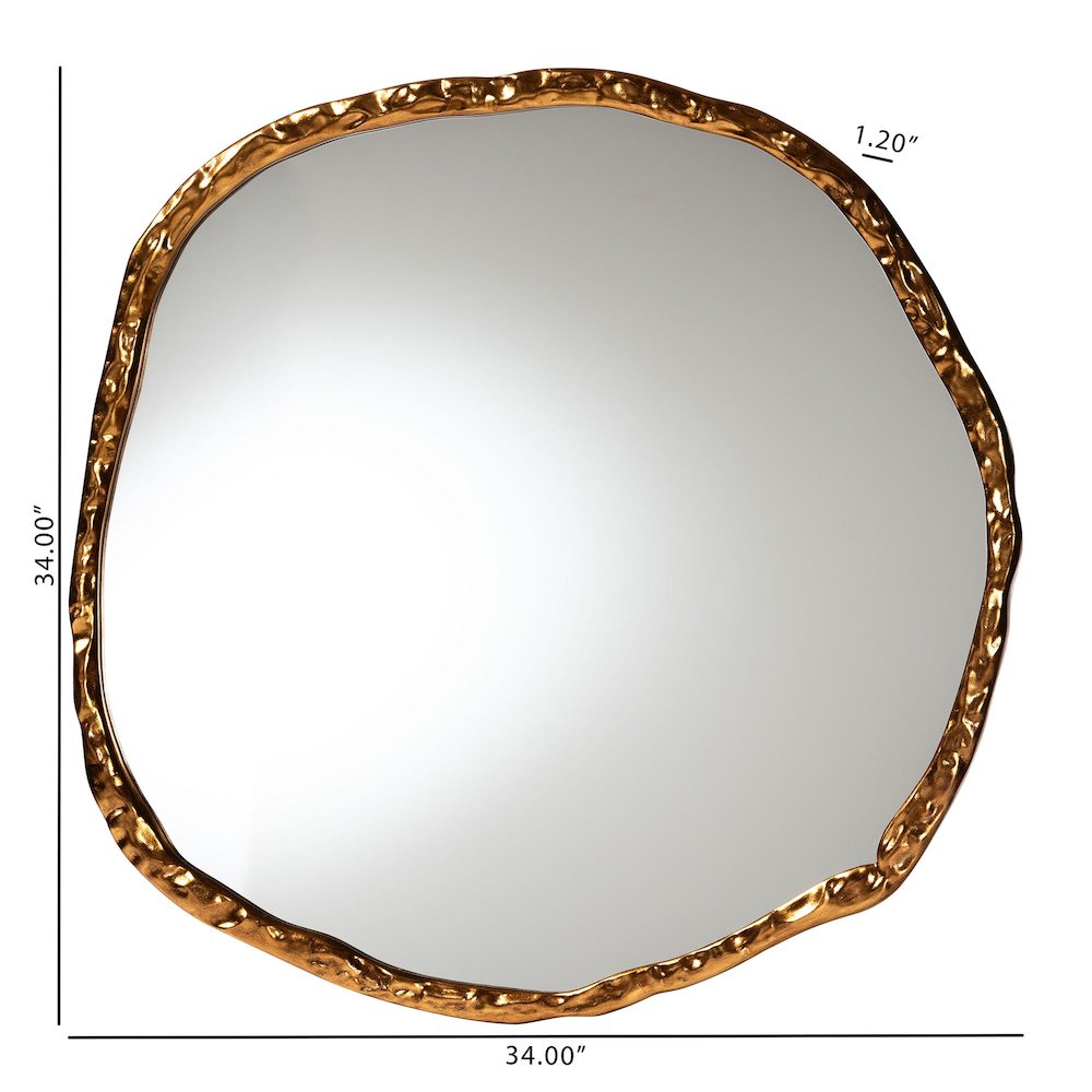Baxton Studio Urania Wall Mirror - Irregular Shape Accent Mirror. Picture 4