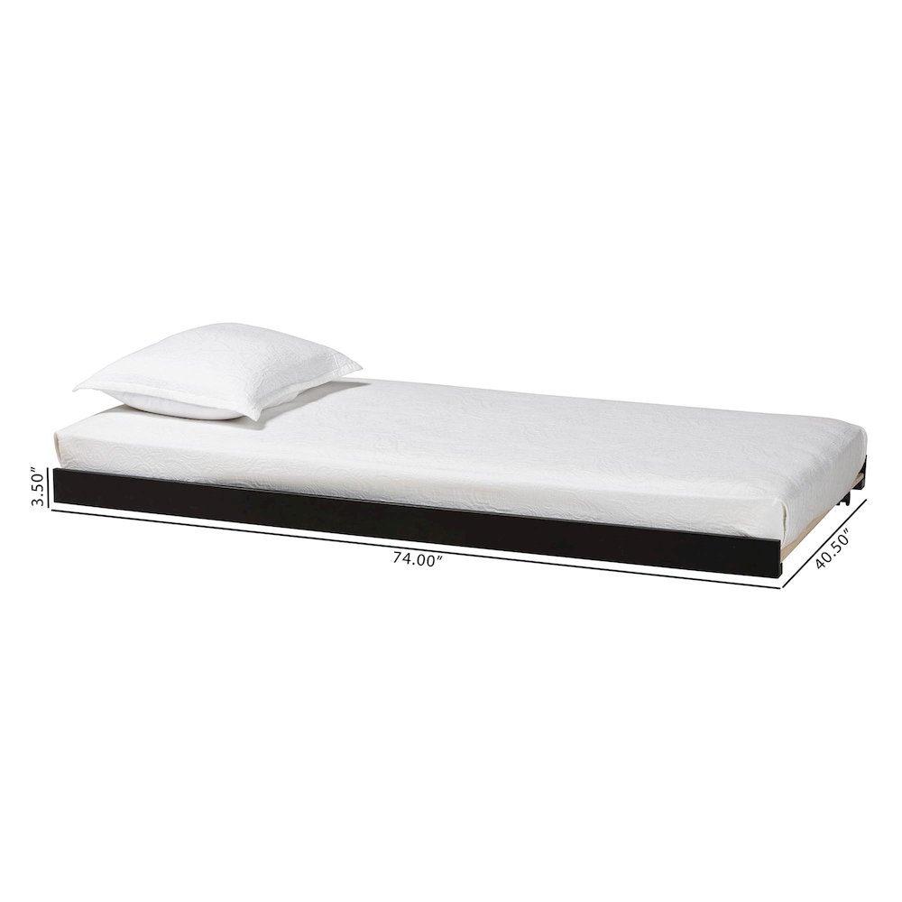 Trundle - Underbed Low-Profile Rolling Base, Twin, Black. Picture 6