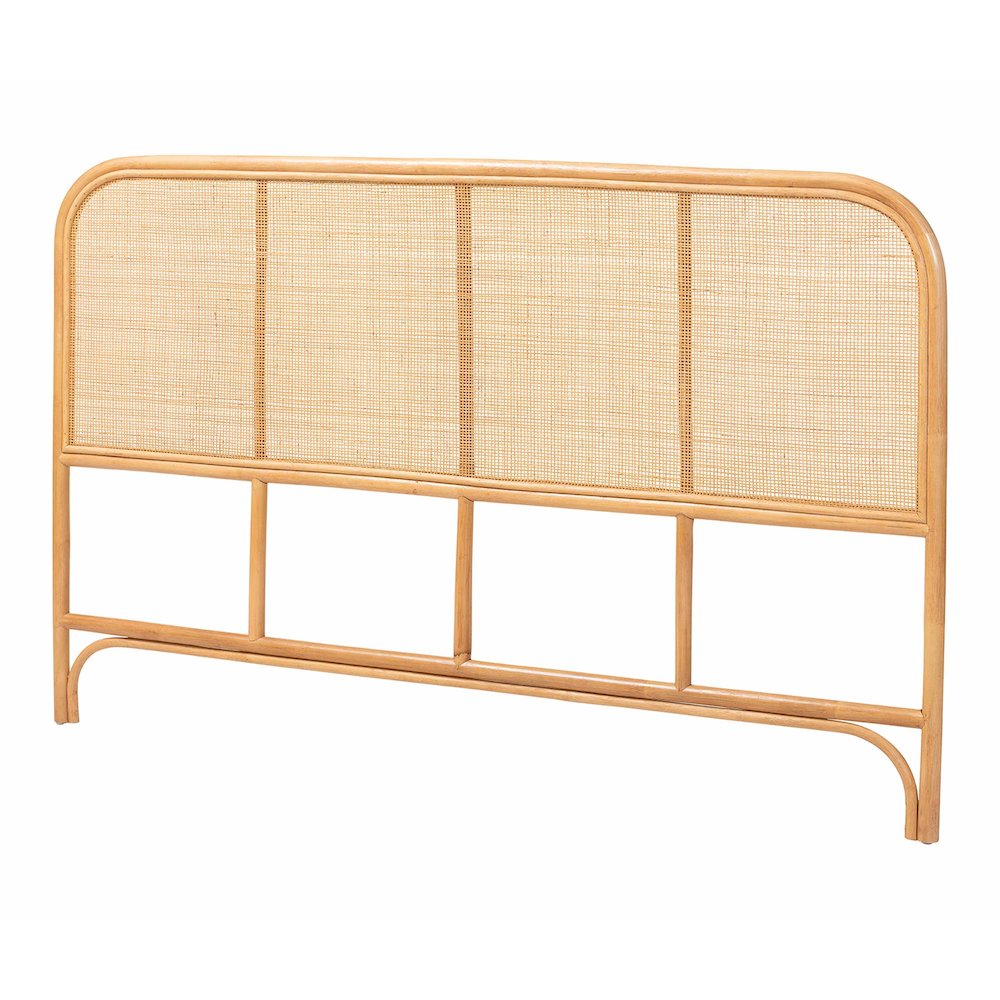 Agota Natural Rattan Standalone Headboard - Handwoven Wicker Panel. Picture 2