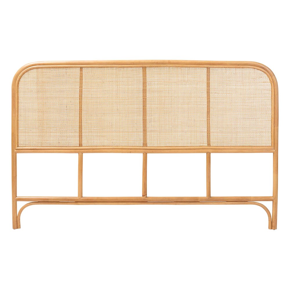Agota Natural Rattan Standalone Headboard - Handwoven Wicker Panel. Picture 1