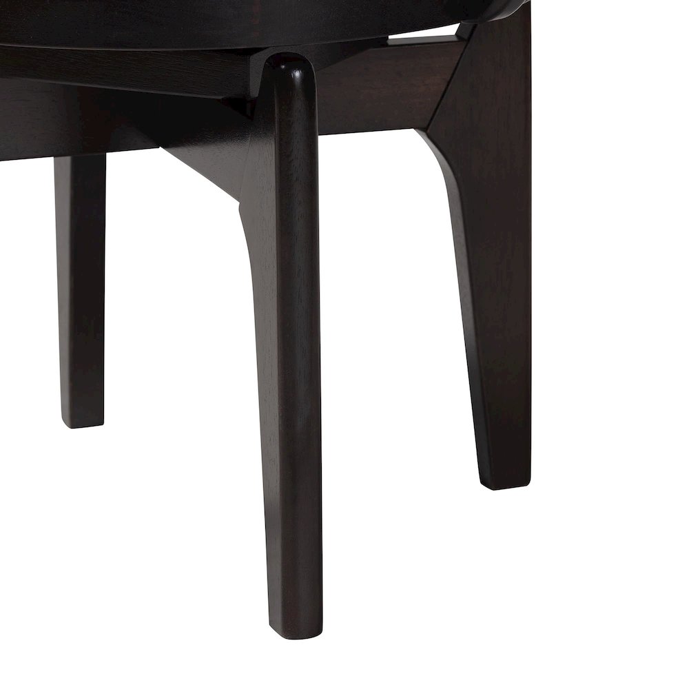 Swivel Dining Chair - Round Open Back Accent Chair with Faux Leather Upholstery. Picture 6