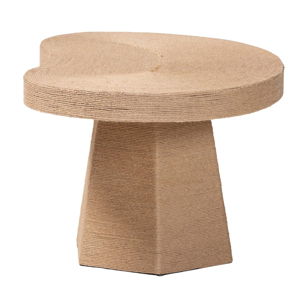 Natural Jute Coffee Table - Textured Handwoven Cocktail Table. Picture 3