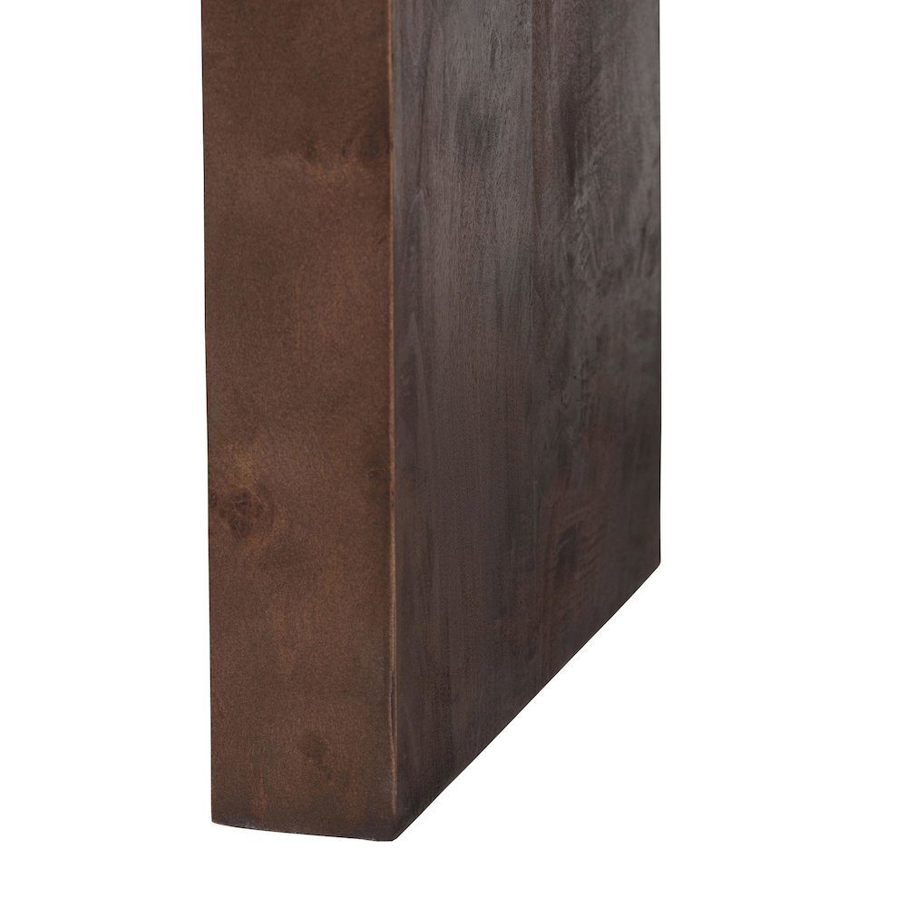 Revelle Real Burl Wood Console Table in Dark Walnut Brown. Picture 4