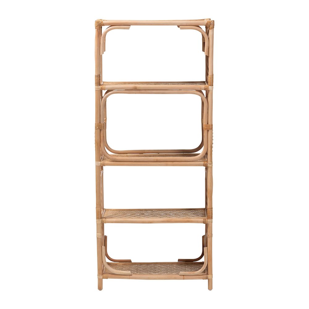 Baara Natural Rattan 4-Tier Display Shelf - Handcrafted Bookcase. Picture 1