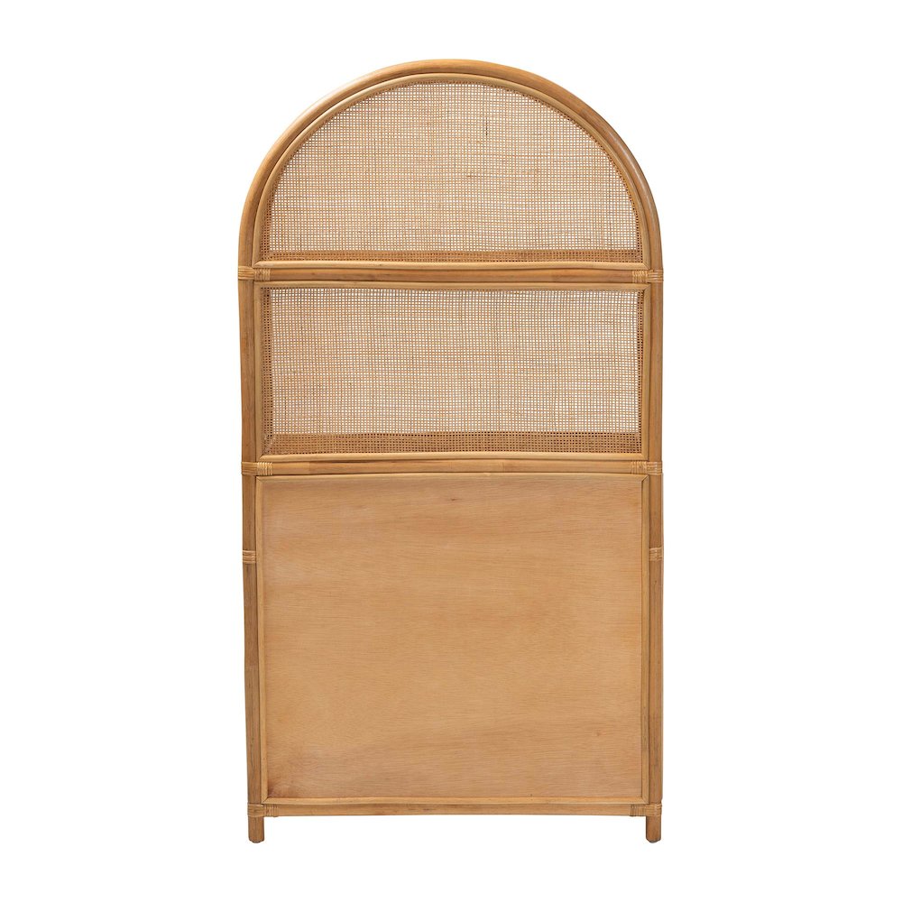 Mairen Arched Natural Rattan Storage Cabinet -  Handwoven Pole Rattan Hutch. Picture 5