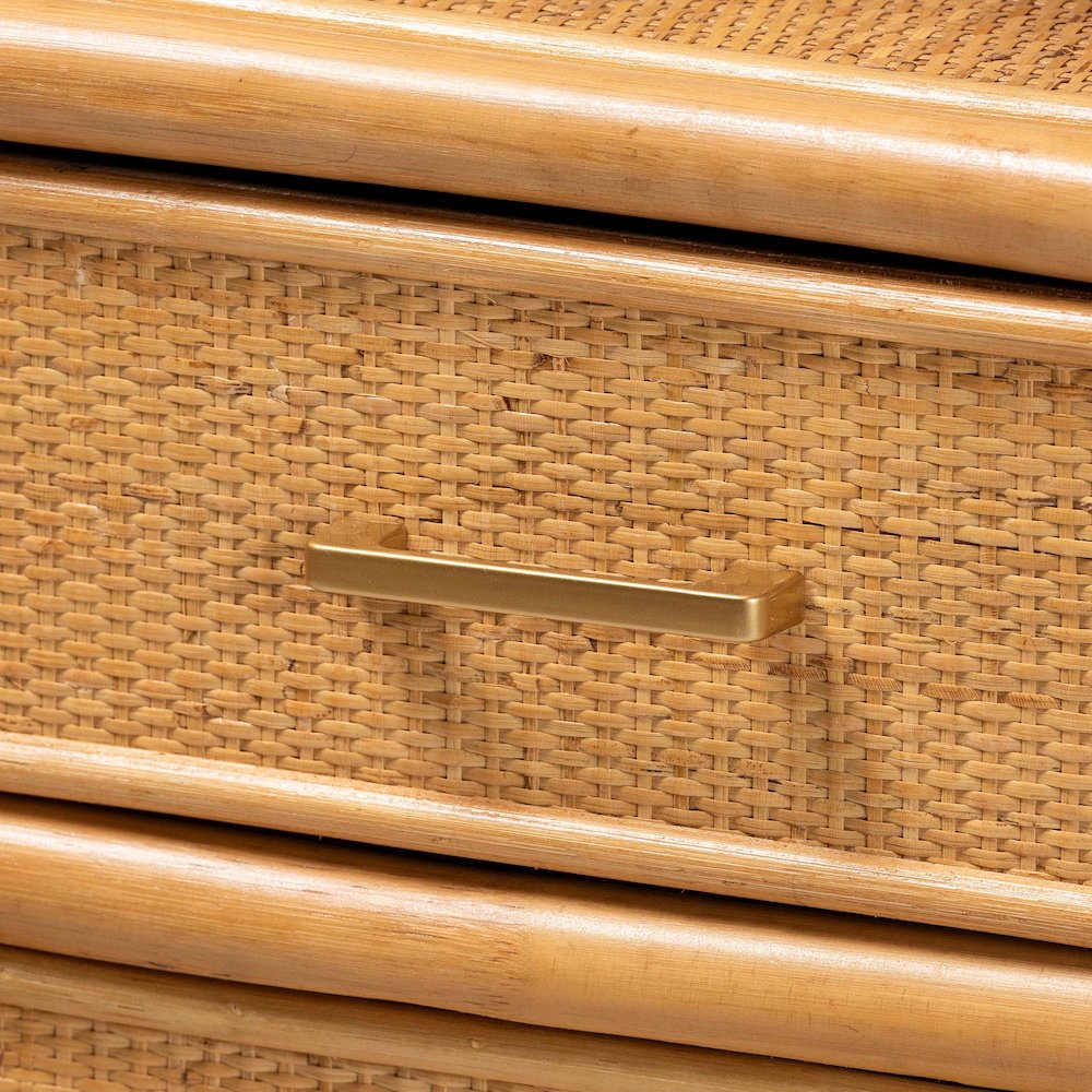 Mairen Arched Natural Rattan Storage Cabinet -  Handwoven Pole Rattan Hutch. Picture 6