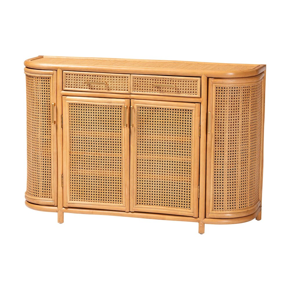 Natural Rattan Sideboard - Handwoven Wicker Buffet Credenza. Picture 1
