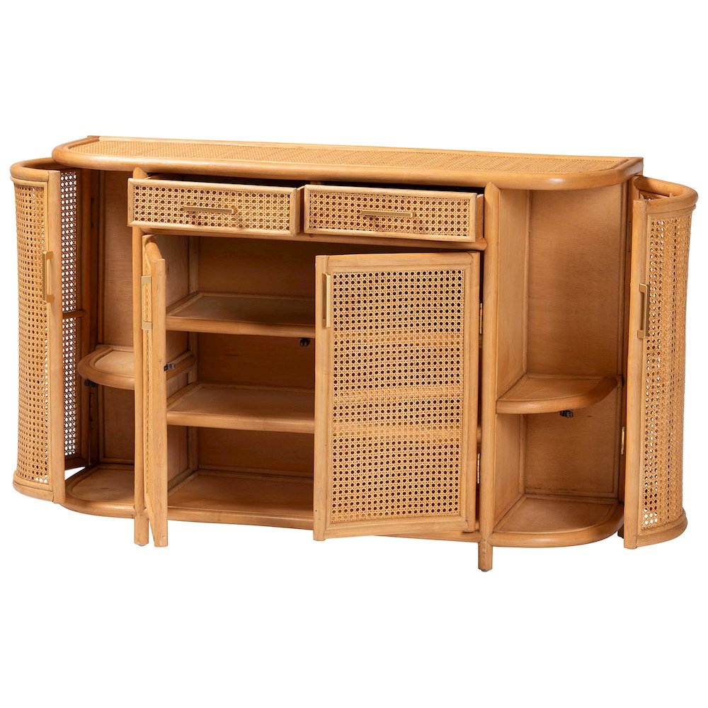 Natural Rattan Sideboard - Handwoven Wicker Buffet Credenza. Picture 2